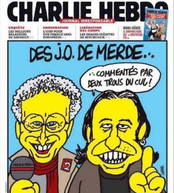 Monfort (à g.) et Candeloro avaient été épinglés par le journal satirique.