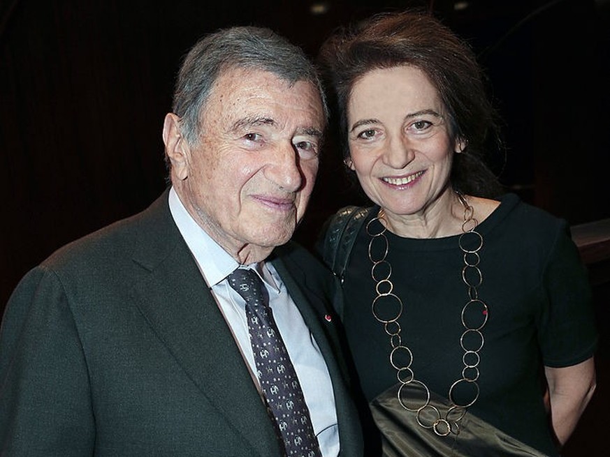 PARIS, FRANCE - MARCH 03: Professor Etienne-Emile Baulieu and his wife Simone Harari attend the Martine Aublet Foundation gala dinner at the Musee Du Quai Branly on March 3, 2014 in Paris, France. (Ph ...