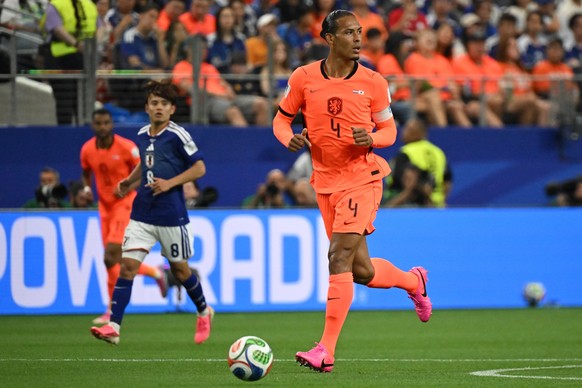 epa13037249 Virgil van Dijk of Netherlands in action during the FIFA World Cup 2026 group stage match Netherlands against Japan, in Dallas, Texas, USA, 14 June 2026. EPA/ALBERT PENA