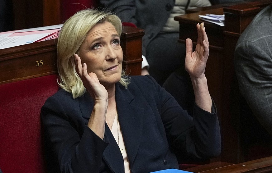 Marine Le Pen à l'Assemblée Nationale.