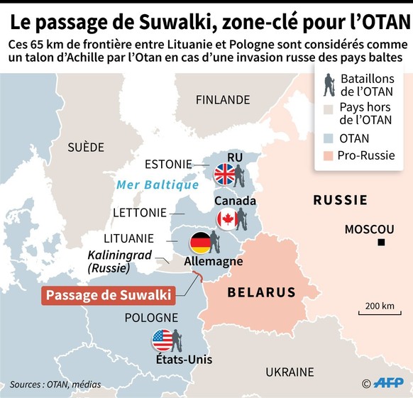 Présentation des forces déployées par l&#039;Otan dans les pays baltes et en Pologne et focus sur le passage du Suwalki, considéré comme un point faible par l&#039;Alliance atlantique.