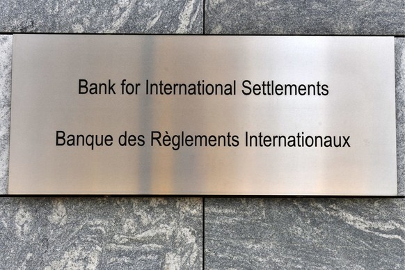 Signboard of the Bank for International Settlements BIS in Basel, Switzerland, pictured on Sunday, September 12, 2010. Building of the Bank for International Settlements BIS in Basel, Switzerland, pic ...