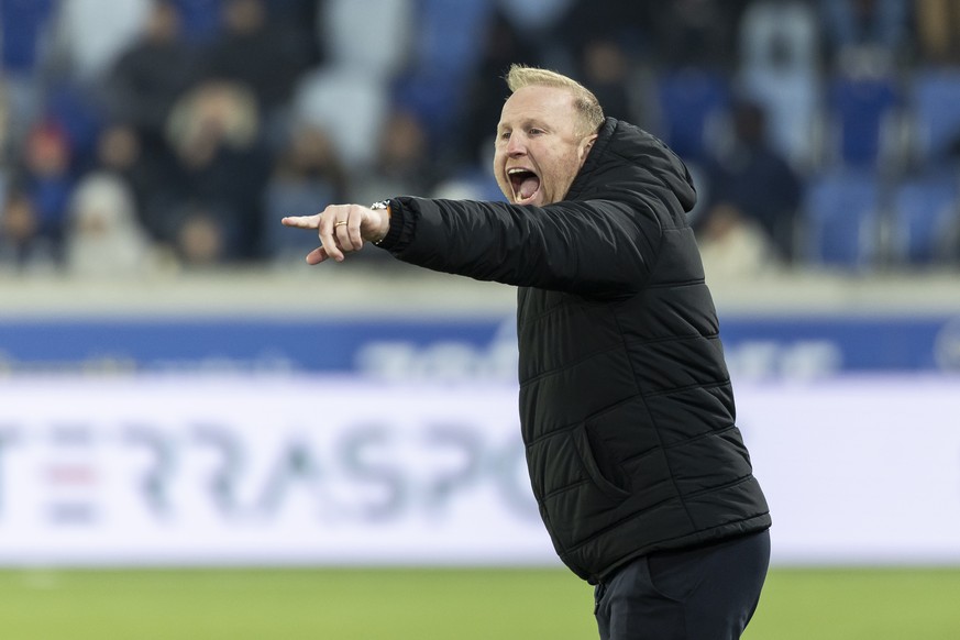 L&#039;entraineur Ludovic Magnin (LS), lors de la rencontre de football de Swiss Super League entre le FC Lausanne-Sport, LS, et le BSC Young Boys, YB, ce samedi 1 fevrier 2025 au stade de la Tuiliere ...