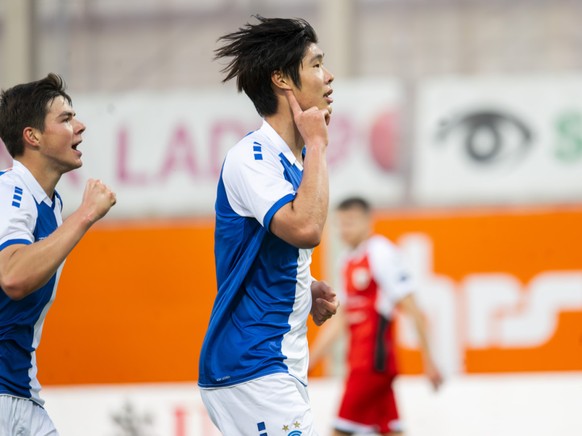 Lee Young-Jun vient d&#039;ouvrir le score pour les Grasshoppers.