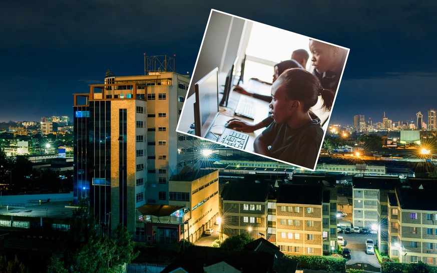 Bildschirmarbeiter in Nairobi.