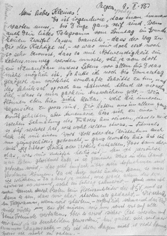 Des lettres rédigées par Hilde, telle que celle-ci datant de février 1945, témoignent du culte qu’elle vouait à l’idéologie nazie.