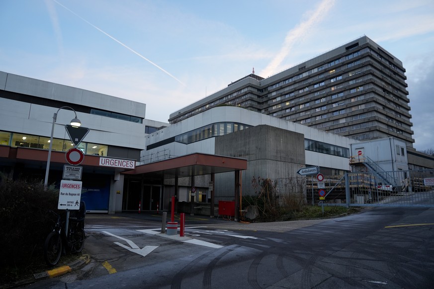The University Hospital is seen in Lausanne, Switzerland, Friday, Jan. 2, 2026, following the fire at the "Le Constellation" bar and lounge in Crans-Montana, during the New Year celebration. ...