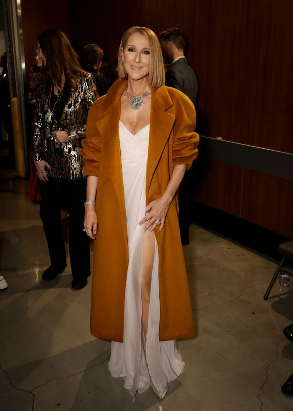 LOS ANGELES - FEBRUARY 4: Celine Dion behind the scenes at The 66th Annual Grammy Awards, airing live from Crypto.com Arena in Los Angeles, California, Sunday, Feb. 4 (8:00-11:30 PM, live ET/5:00-8:30 ...