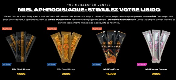 Le miel aphrodisiaque est facilement accessible sur internet.