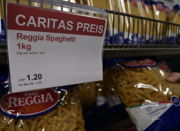 Prix des pâtes chez Caritas