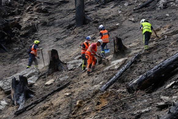 Les pompiers à l'œuvre à Bitsch.