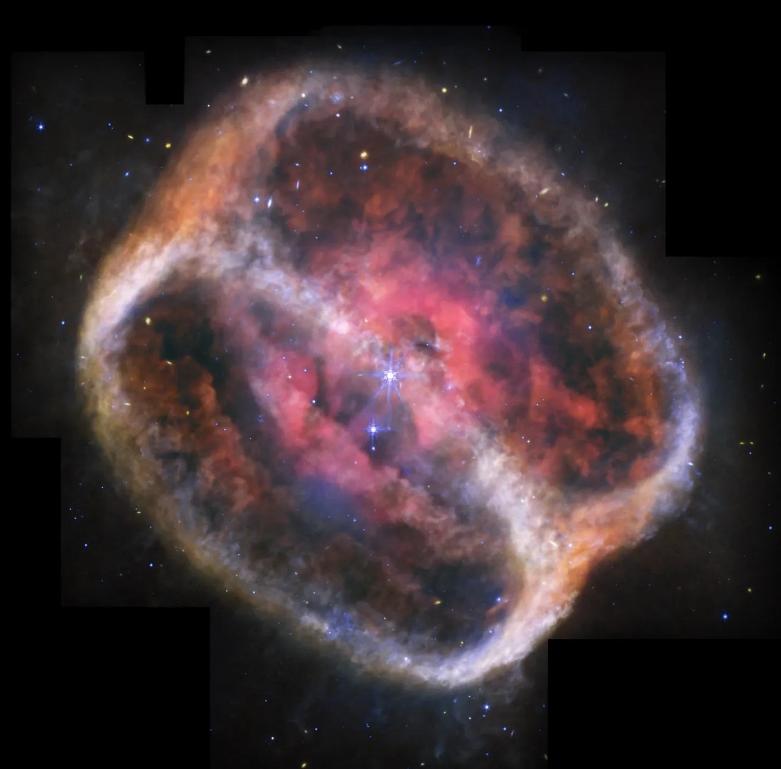Fuzzy Rings of a Dying Star
In this photo released on April 14, 2025, NASA’s James Webb Space Telescope revealed the gas and dust ejected by a dying star at the heart of NGC 1514. Using mid-infrared d ...