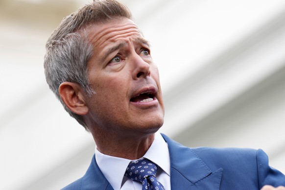 Transportation Secretary Sean Duffy speaks to the media about the impact of the government shutdown on the aviation industry, outside of the West Wing of the White House, Thursday, Oct. 30, 2025, in W ...