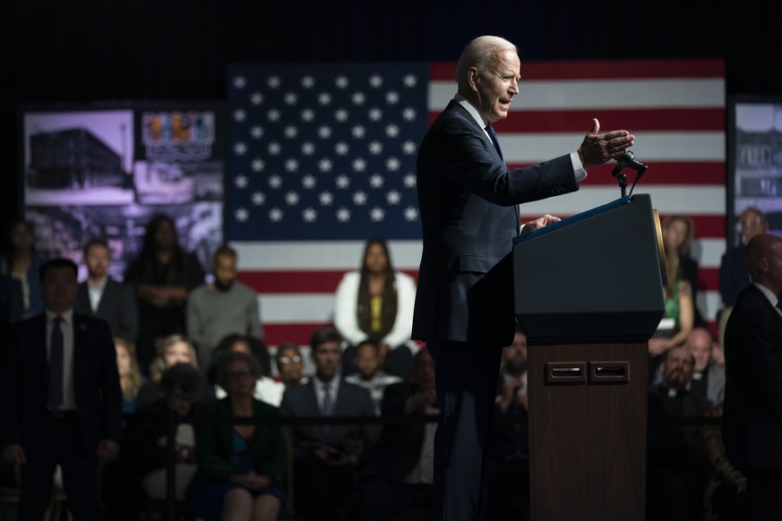 President Joe Biden speaks as he commemorates the 100th anniversary of the Tulsa race massacre, at the Greenwood Cultural Center, Tuesday, June 1, 2021, in Tulsa, Okla. (AP Photo/Evan Vucci)
Joe Biden