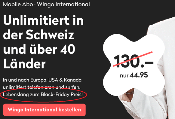 «Le prix du Black Friday à vie!»: une affiche de 2021.