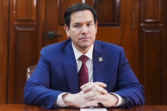 U.S. Secretary of State Marco Rubio meets with Jamaica&#039;s Prime Minister Andrew Holness and delegations at the office of the prime minister in Kingston, Jamaica, Wednesday, March 26, 2025. (Nathan ...