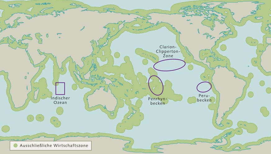 Les gisements de nodules de manganèse les plus intéressants sur le plan économique se trouvent dans la zone Clarion-Clipperton du Pacifique Nord, dans le bassin du Pérou, dans le bassin de Penrhyn du  ...