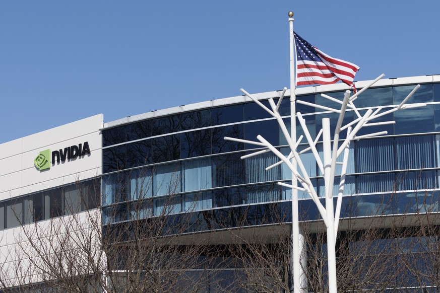 epa11158935 Outside view shows the NVIDIA (Nasdaq: NVDA) corporate offices in Westford, Massachusetts, USA, 16 February 2024. The chip maker and software company has recently disclosed investments in  ...