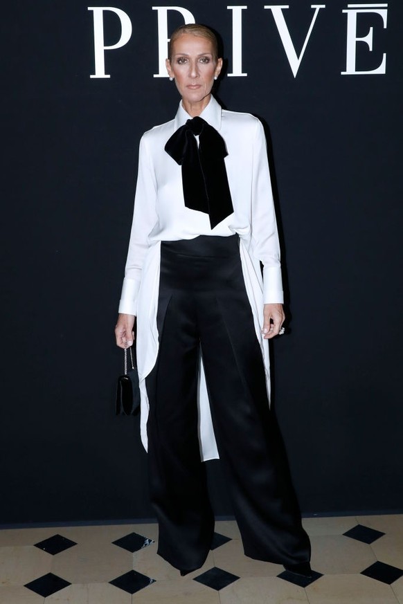 PARIS, FRANCE - JANUARY 22: Singer Celine Dion attends the Giorgio Armani Prive Haute Couture Spring Summer 2019 show as part of Paris Fashion Week on January 22, 2019 in Paris, France. (Photo by Bert ...