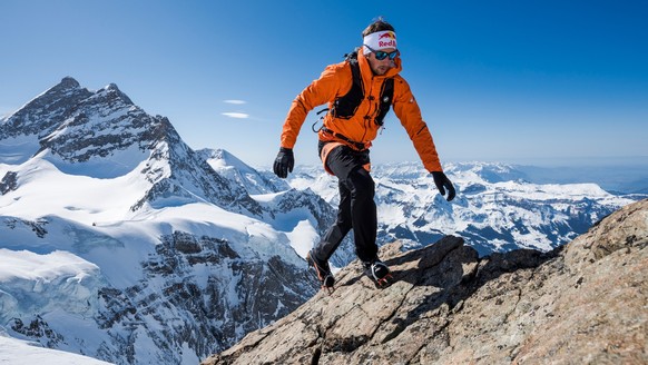 Nicolas Hojac speed mountaineering in the Jungfrau Region, Switzerland on March 30, 2021. // Thomas Senf / Red Bull Content Pool // SI202112220108 // Usage for editorial use only //