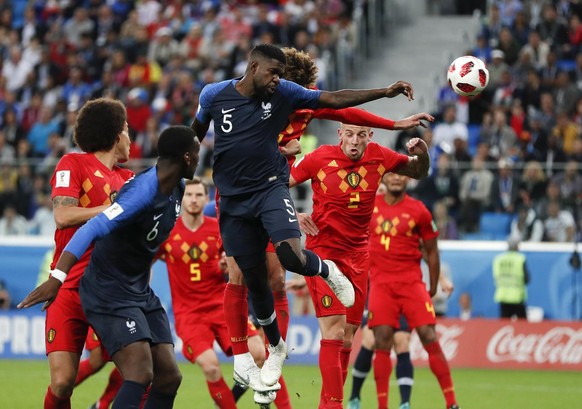 Le but d'Umtiti, le seul de la demi-finale en 2018.