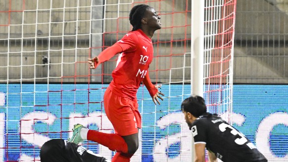 Ryan Fosso sous les couleurs de Vaduz contre Stade Lausanne Ouchy en 2023.