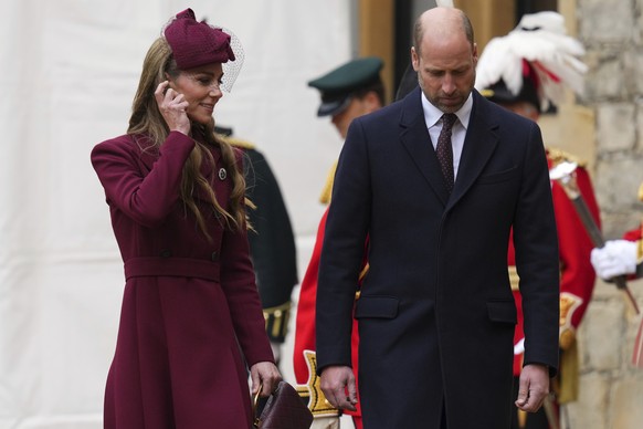 Britain&#039;s Kate and Prince William leave after President Donald Trump and Britain&#039;s King Charles III reviewed the Guard of Honour after the arrival at Windsor Castle in Windsor, England, Wedn ...