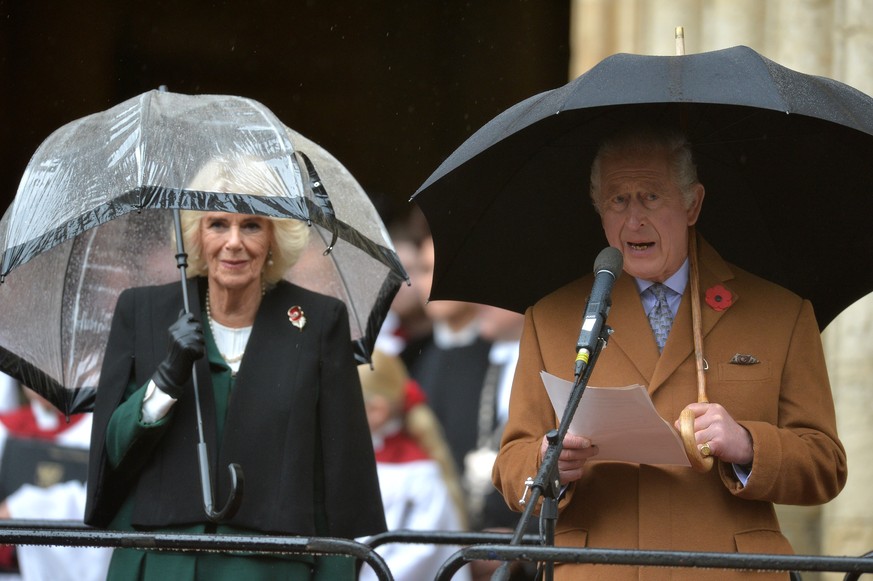 Le roi Charles III et la reine consort Camila, le 9 novembre 2022, à York.