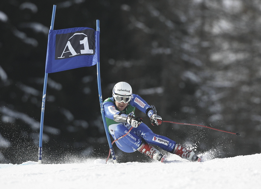 Marc Berthod à l'entraînement sur la Streif en 2008.