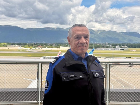 Le colonel Jean-Luc Boillat à l'issue de la conférence de presse se tenant à l'Aéroport de Genève ce jeudi 11 juin.