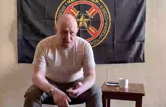 In this grab taken from video and released by Prigozhin Press Service on Friday, June 23, 2023, Yevgeny Prigozhin, the outspoken millionaire head of the private military contractor Wagner, speaks duri ...