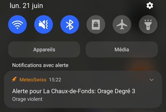 Grêle à La Chaux-de-Fonds, 21 juin 2021, juste après 16 heures.