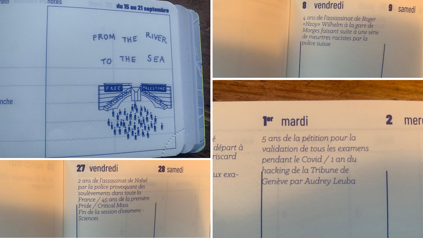 A Genève, un agenda édité par la Conférence Universitaire des Associations d&#039;Etudiant.e.x.s (CUAE) crée des tensions avant la rentrée académique.