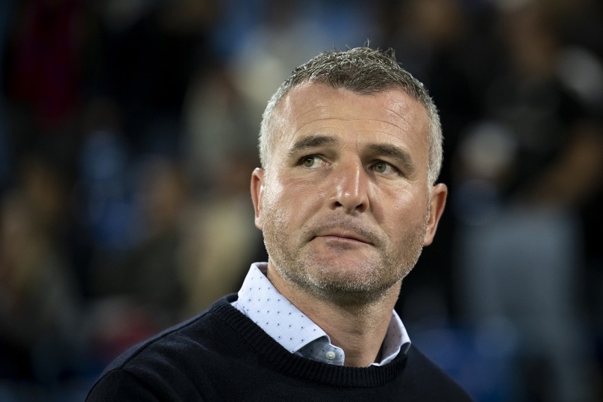 Basel&#039;s Headcoach Alexander Frei prior to the UEFA Europa Conference League group H soccer match between Switzerland&#039;s FC Basel 1893 and Slovakia&#039;s SK Slovan Bratislava, at the St. Jako ...