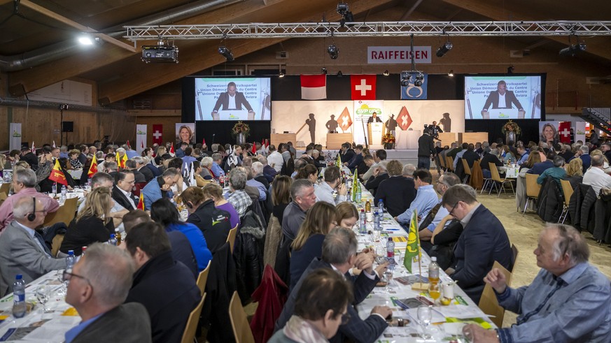 Delegiertenversammlung der Schweizerischen Volkspartei SVP in Balsthal, am Samstag, 25. Januar 2025. (KEYSTONE/Georgios Kefalas)