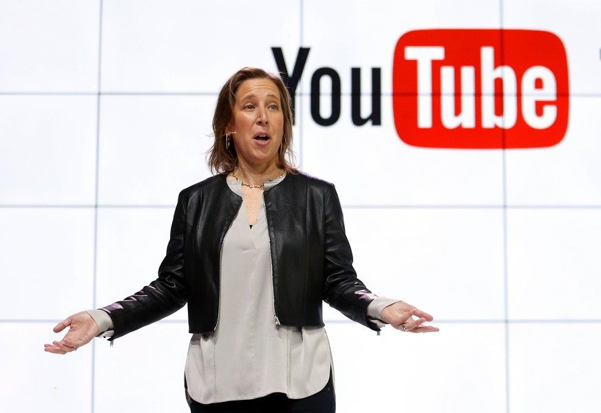FILE - YouTube CEO Susan Wojcicki speaks during the introduction of YouTube TV at YouTube Space LA on Feb. 28, 2017, in Los Angeles. Wojcicki announced Thursday, Feb. 16, 2023, that she is stepping do ...