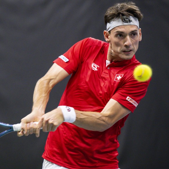 Marc-Andrea Hüsler (ici en Coupe Davis en 2025) a été sorti au 1er tour à Munich