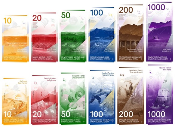 Nouveau billet de banque suisse, concept B.