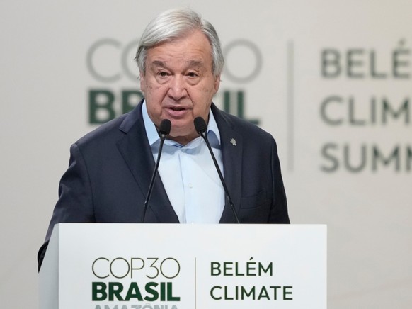 Autour du secrétaire général de l&#039;ONU Antonio Guterres, les chefs d&#039;Etat de la planète se penchent sur le climat à Bélem.