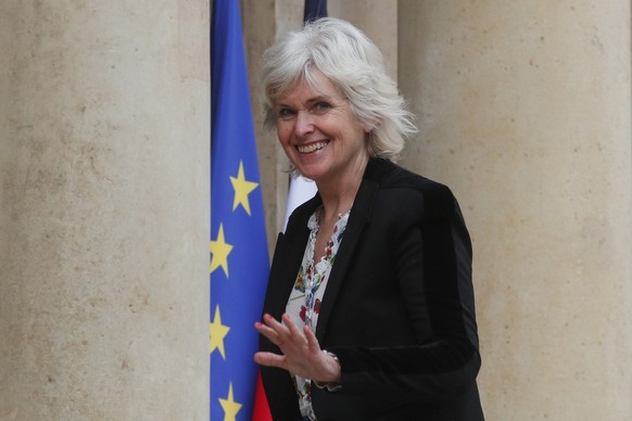 Isabelle Rome, deputy minister in charge of Gender Equality, Diversity and Equality of Chances arrives at the Elysee Palace for the first cabinet meeting since French President Emmanuel Macron &#039;s ...