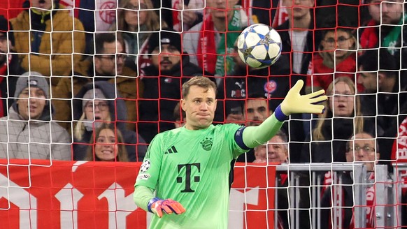 MUNICH, GERMANY - DECEMBER 9: Goalkeeper Manuel Neuer of FC Bayern München makes a save during the UEFA Champions League 2025/26 League Phase MD6 match between FC Bayern München and Sporting Clube de  ...