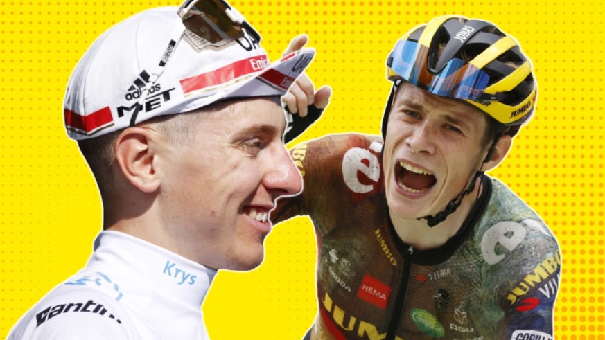 Tadej Pogacar (à gauche) et Jonas Vingegaard ont le même but, le maillot jaune au Tour de France, mais sont très différents.