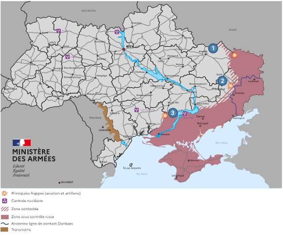 Carte du front ukrainien au 19 septembre 2022.