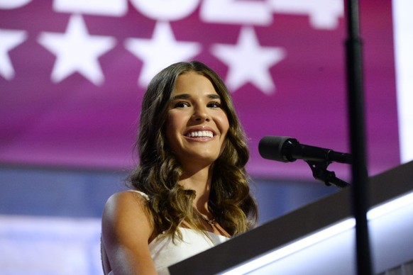 MILWAUKEE, WISCONSIN, UNITED STATES - JULY 17: Daughter of Donald Trump Jr. Kai Trump attends the third day of Republican National Convention at the Fiserv Forum in Milwaukee, Wisconsin, United States ...