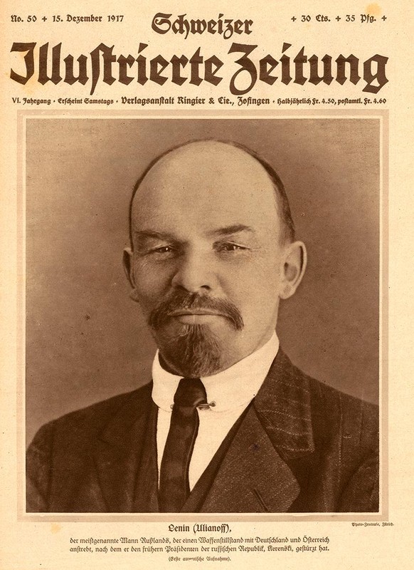 Lénine en couverture de la <em>Schweizer Illustrierte</em>, décembre 1917.