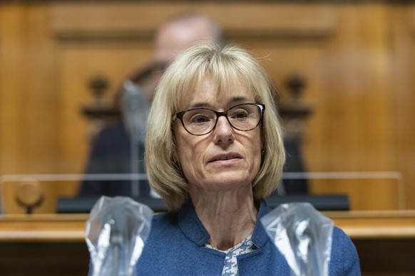Ruth Humbel, CVP-AG, spricht zur Grossen Kammer, an der Fruehlingssession der Eidgenoessischen Raete, am Mittwoch, 3. Maerz 2021 im Nationalrat Bern. (KEYSTONE/Alessandro della Valle)