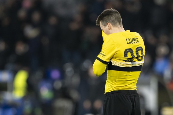 Sandro Lauper (YB) looks disappointed after loosing the game 1-6 after the Uefa Champions League soccer match between Switzerland&#039;s BSC Young Boys and Italy&#039;s Atalanta Bergamo, at the Wankdo ...