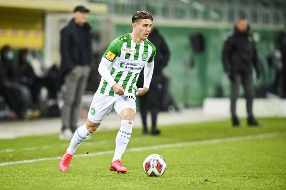 St. Gallens Alessandro Kraeuchi im Fussball Super League Spiel zwischen dem FC St. Gallen und dem FC Vaduz, am Mittwoch, 20. Januar 2021, im Kybunpark in St. Gallen. (KEYSTONE/Gian Ehrenzeller)