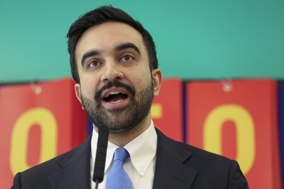 epa12758630 New York City Mayor Zohran Mamdani speaks during a press conference announcing the use of a new child care building in New York, New York, USA, 19 February 2026. EPA/SARAH YENESEL