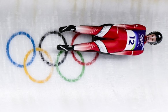 Natalie Maag of Switzerland in action during the women's luge singles second run at the 2026 Olympic Winter Games in Cortina d'Ampezzo, Italy, on Monday, February 9, 2026. (KEYSTONE/Jean-Chr ...